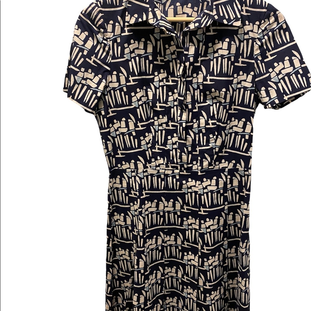Tory Burch short sleeve Figurine  Poplin shirt dress - Picture 4 of 11